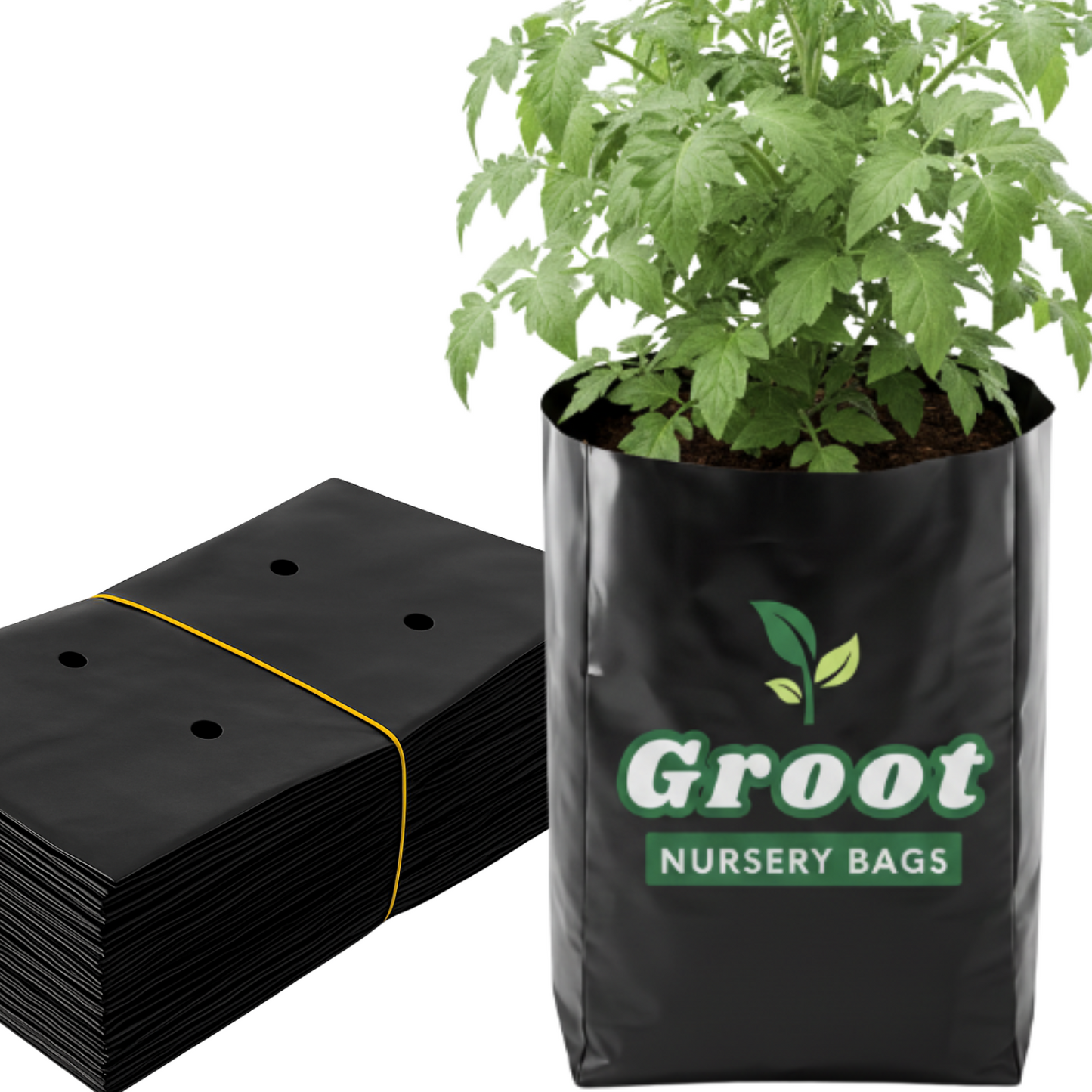 Small 6 x 8 Inches Plastic UV Protected Poly Grow Nursery Plant Bags | For Home Garden | Nursery Bags for Plants